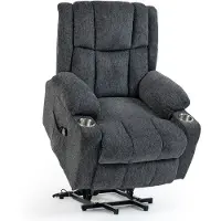 Sweiko Elektrische Massagestoel - Fauteuil - Met opstahulp - Warmtetherapiefunctie - 2 bekerhouders - Donkergrijs