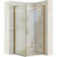 REA douchecabine Hugo, 80x80 cm, geborsteld goud