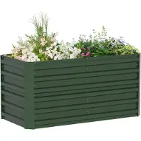 NaiZy Verhoogde Bak Gegalvaniseerd Staal 120x60x58cm Moestuinbak bloembak grote plantenbak voor buiten koude bak tuinbed Rechthoekig voor tuinbalkon, groen