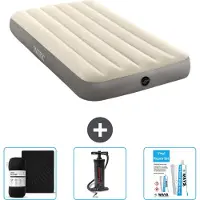 Intex Luchtbed - 1-Persoons - 99 x 191 x 25 cm - Beige - Inclusief Hoeslaken - Pomp en Reparatieset