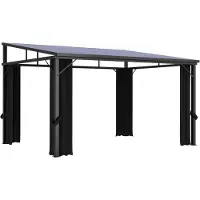 Syfax Prieel met gordijn 405x294x244 cm antraciet