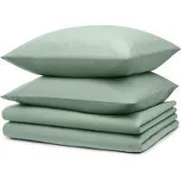 Blumtal beddengoed set: 2 keer dekbedovertrek 135x200 cm + 2 keer kussensloop 40x80 cm - Microvezel beddengoed 135x200 cm - 4-delige set, groen