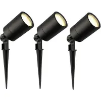 LEDVION - 3X LED Prikspots - 2700K - Zwart - 5W - IP65