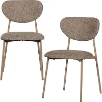 Woood Valor Eetkamerstoelen - Polyester - Zand- Set van 2