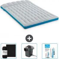 Intex Campingmat - 2-Persoons - 127 x 193 x 24 cm - Blauw - Inclusief Hoeslaken - Pomp en Reparatieset