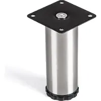 Sotech 4 stuks meubelpoot Lukas, RVS geborsteld, rond, diameter: 42 mm, hoogte: 120 mm, verstelbaar