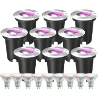 LEDVION LED Grondspot 9 stuks Vierkant GU10 3W 230V 6500K Koel wit IP67