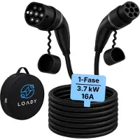 ChargeXpert Laadkabel Type 2 voor Elektrische Auto - 15M - 3,7Kw (16a 1-fase) - Zwarte Laadkabel Auto