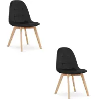 Leobert Set van 2 BORA Velvet Design Stoelen – Zwart Fluweel – Scandinavisch Design – Beukenhouten Poten – Modern & Ergonomisch