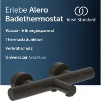 Ideal standard Alero badthermostaat, bescherming tegen brandwonden – Matzwart