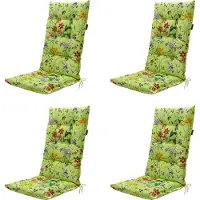 Madison tuinstoelkussen hoge rug milly green ca. 123x50 cm set van 4