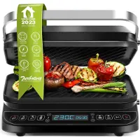 TurboTronic - Contactgrill - Grillplaat - Zwart/RVS - CG900