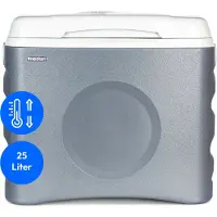 Medion thermo-elektrische draagbare koelbox (25 liter, koel- en warmhoudfunctie, 12V sigarettenaansteker 230V netaansluiting USB-voeding, voor auto, boot en camping, MD10735) grijs