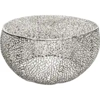 Invicta Filigraan salontafel LEAF 80cm zilver metaal handgemaakt blad ontwerp - 38941