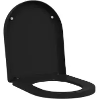 vidaXL Toiletbril Verstelbaar Zwart 48 x 36,5 x 4,5 cm Polypropyleen