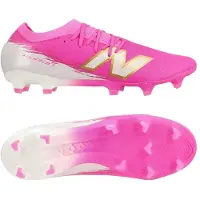 New Balance Furon V8 Pro Gras Voetbalschoenen (FG) Felroze Wit Goud