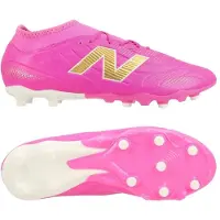 New Balance Tekela V5 Team Gras Voetbalschoenen (FG) Kids Felroze Wit Goud