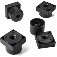 Sotech 8 stuks meubelpoot Hotel, hoekig 60 x 60 mm, in hoogte verstelbaar van 45 - 55 mm