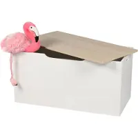 MISOU Opbergbox - met Deksel - Opberger - Speelgoedbak - 80x40cm - Wit - Opbergdoos
