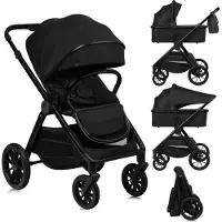 Lionelo Layla - Kinderwagen 2 in 1 - XXL SET - Veelzijdig en jaarrond - Grote wielen - Bediening met een hand - Voor alle soorten terrein - Accessoireset
