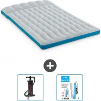 Intex Campingmat - 2-Persoons - 127 x 193 x 24 cm - Blauw - Inclusief Pomp en Reparatieset