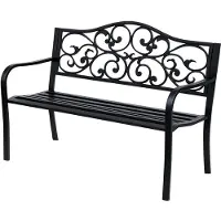 Sweiko Tuinbank - 2-zits - Retro stijl - 150x58.5x90 cm - Zwart