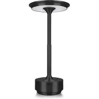 MMOBIEL LED Tafellamp Dimbaar Oplaadbaar – Draadloze Metalen Ronde Tafellamp met Touchbediening, 3 Lichtkleuren, USB-C, 1800mAh Accu voor Binnen & Buiten, Slaapkamer, Restaurant, Patio – Zwart