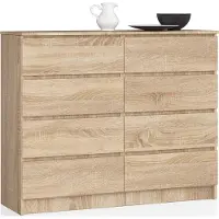 Akord Ladekast K120 met 8 Lades / Furniture Factory / Sonoma Eik / 120 x 99 x 40 cm