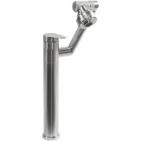 REA Paco Brush Steel High - Wastafelkraan - Chroom