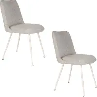 Housecraft living Eetkamerstoel Javix set van 2 | metaal grijs 61x83x47 cm eetkamerstoelen | NADUVI