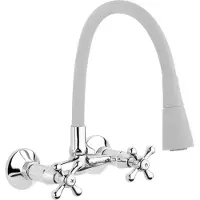 Invena Roma Wandkraan Keuken Grijs/Chroom - Klassiek Design