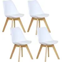Woltu Set van 4 kuipstoelen Wit