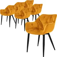 ML-Design Set van 6 eetkamerstoelen Saga velvet | fluweel geel 59x83x67 cm eetkamerstoelen | NADUVI