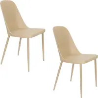 Housecraft living Eetkamerstoel Gerger set van 2 | metaal beige 54x85x46 cm eetkamerstoelen | NADUVI