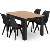 Leobert Set Repas - - Mark - Zwart - 120 x 80 cm - 5-delig