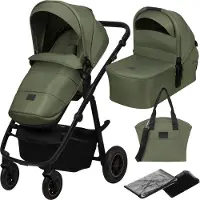 Lionelo Amber Plus - Kinderwagen 2-in-1 - Vanaf Geboorte tot 4 Jaar - XXL Reiswieg - Off-Road Wielen - 3D Ventilatie - Inclusief Accessoires