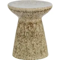 Vtwonen Fleck Bijzettafel Ø35x45 cm - Keramiek - Lichtbruin Melange