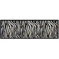 Vica International Deurmat Zebra antraciet/beige - 50x150 cm