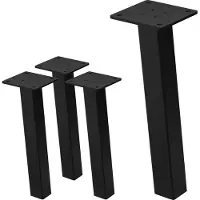 ML-Design Set van 4 tafelpoten schuin H30 cm glanzend zwart gepoedercoat staal hoekprofiel 4x4 cm I-vorm ML ontwerp
