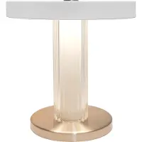 DFTP LED-tafellamp Trezzi, dimbaar, wit / opaal, Woon-/ Eetkamer, metaal, Scandinavisch, LED tafellamp