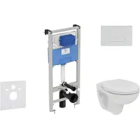 Ideal standard ProSys - Toiletset- inbouwreservoir, closet, WC-zitting Eurovit, Oleas M1 bedieningsplaat, Rimless, SoftClose, wit ProSys120M SP52