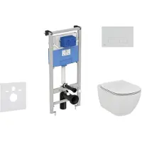 Ideal standard ProSys - Toiletset- inbouwreservoir, closet, WC-zitting Tesi, Oleas M2 bedieningsplaat, Rimless, SoftClose, mat chroom ProSys120M SP8