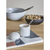 Bloomingville Lira pot met deksel wit marmer 9cm