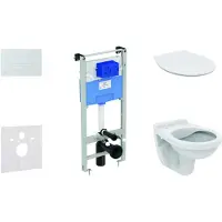 Ideal standard ProSys - Set voor wandmontage, Alpha-wc met zitje, Oleas M1-spoelknop, SoftClose, mat chroom ProSys120M SP41
