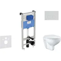 Ideal standard ProSys - Toiletset- inbouwreservoir, closet, WC-zitting Bau Ceramic, Oleas M2 bedieningsplaat, Rimless, SoftClose, mat chroom ProSys120M SP62