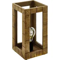 Eglo 43016 Takhira Tafellamp Staal Zwart/Bruin Hout - 1 x E27