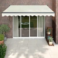 Prolenta Maison Exclusive - Uitschuifbare zonnescherm in crème kleur met een antracietkleurige frame