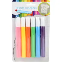 Toi-Toys Textielstiften Tropical - 6 stuks - Lichtgekleurde oppervlakken