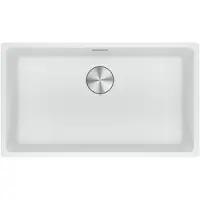 Franke Maris Inbouwspoelbak met Fragranit wasbak, model MRG 110-72, kleur Glacier, met drukknop en roestvrijstalen afvoer. Geschikt voor een kast vanaf 80 cm. Artikelnummer: 125.0683.108.
