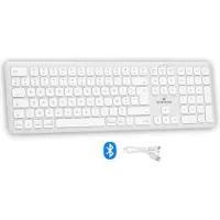 Blue Stork Draadloos Bluetooth-toetsenbord - BLUESTORK - MAC - Volledig formaat - Mac-compatibel - Wit